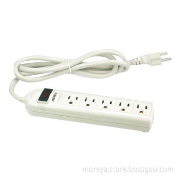 Power strip of American standard, with 5 socket outlets, extension cord, overload protection